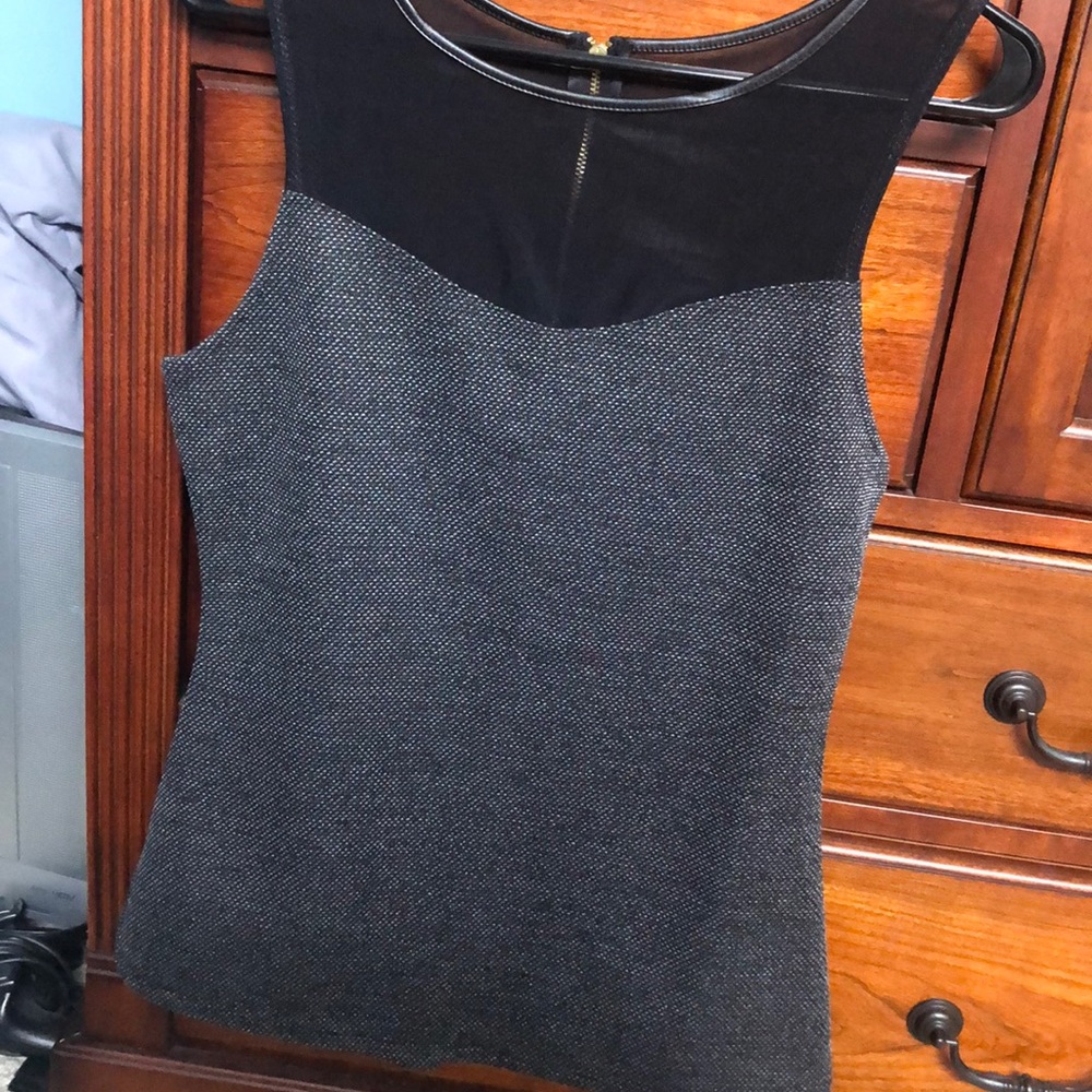 Black and white tank top with shear top
